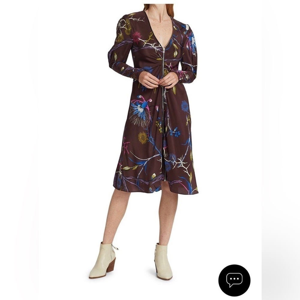 Rag & Bone Rainier Front Zip Floral Dress Sz-4